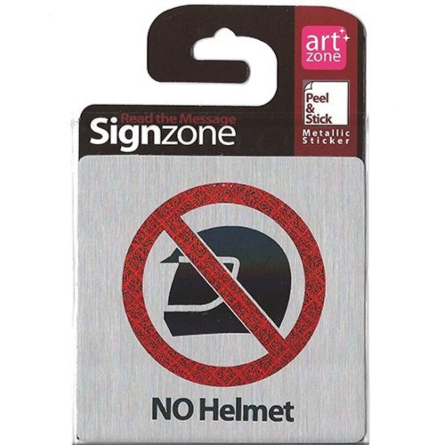 Signzone-Peel-Stick-Metallic-Sticker-NO-Helmet